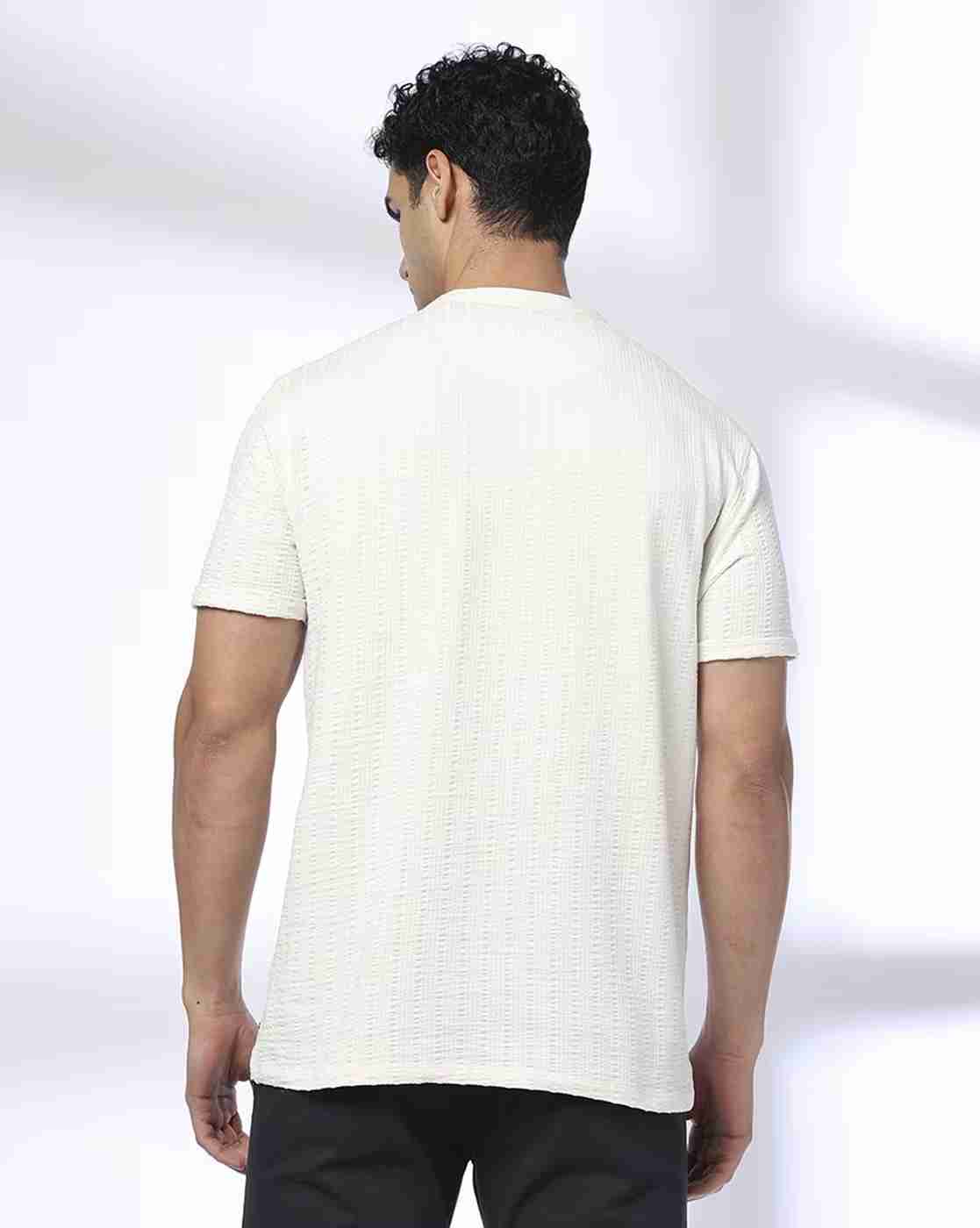 DNMX | Men Striped Regular Fit Henley T-Shirt|3