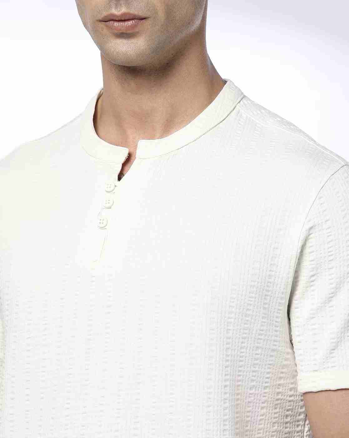 DNMX | Men Striped Regular Fit Henley T-Shirt|4