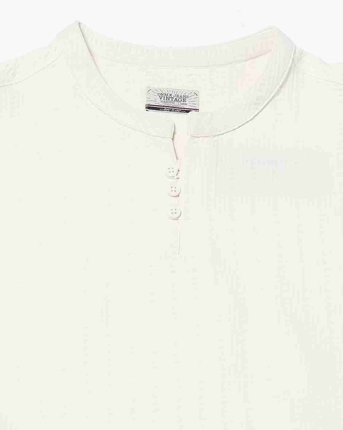 DNMX | Men Striped Regular Fit Henley T-Shirt|5
