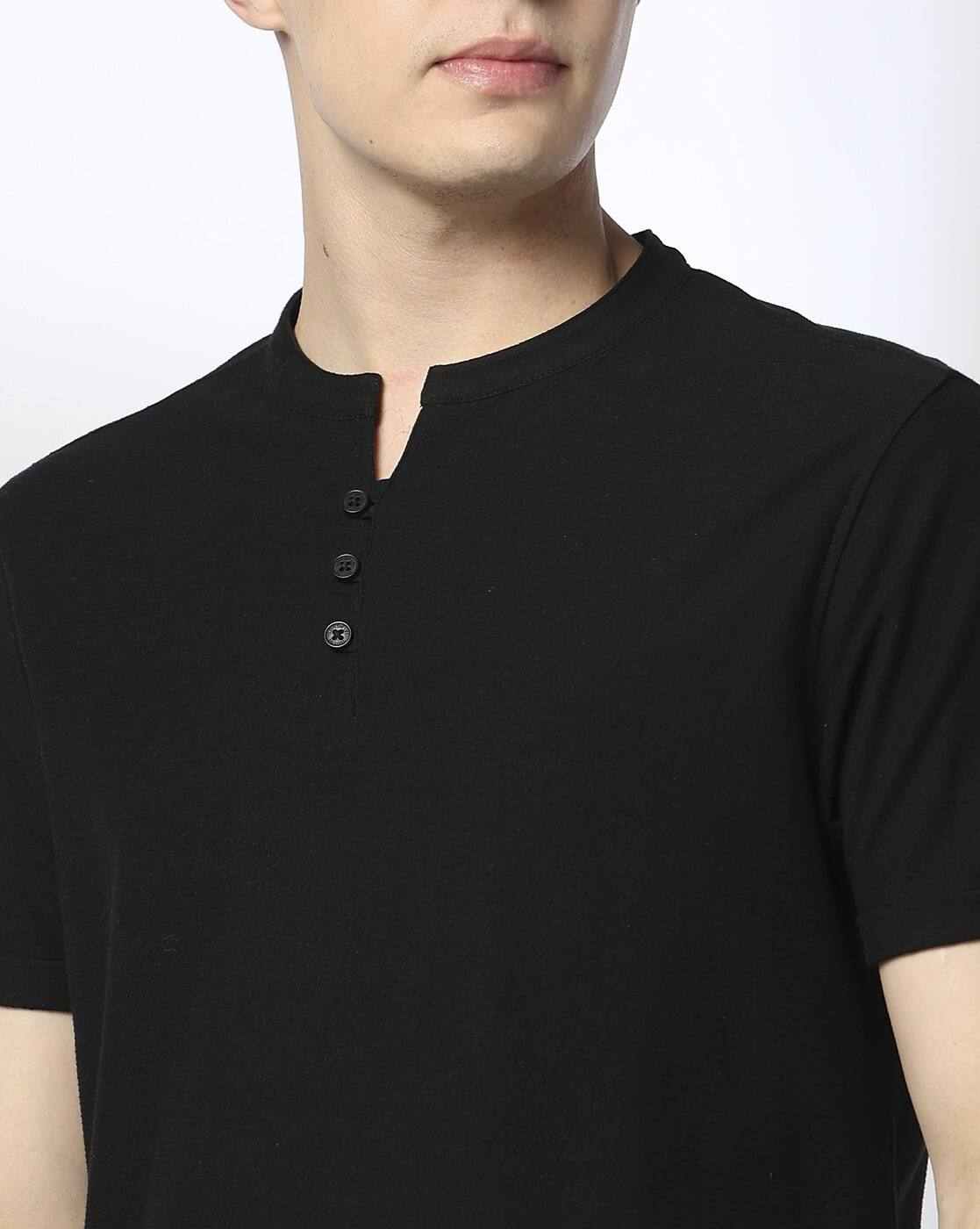 Men Regular Fit Henley T-Shirt - Main Image