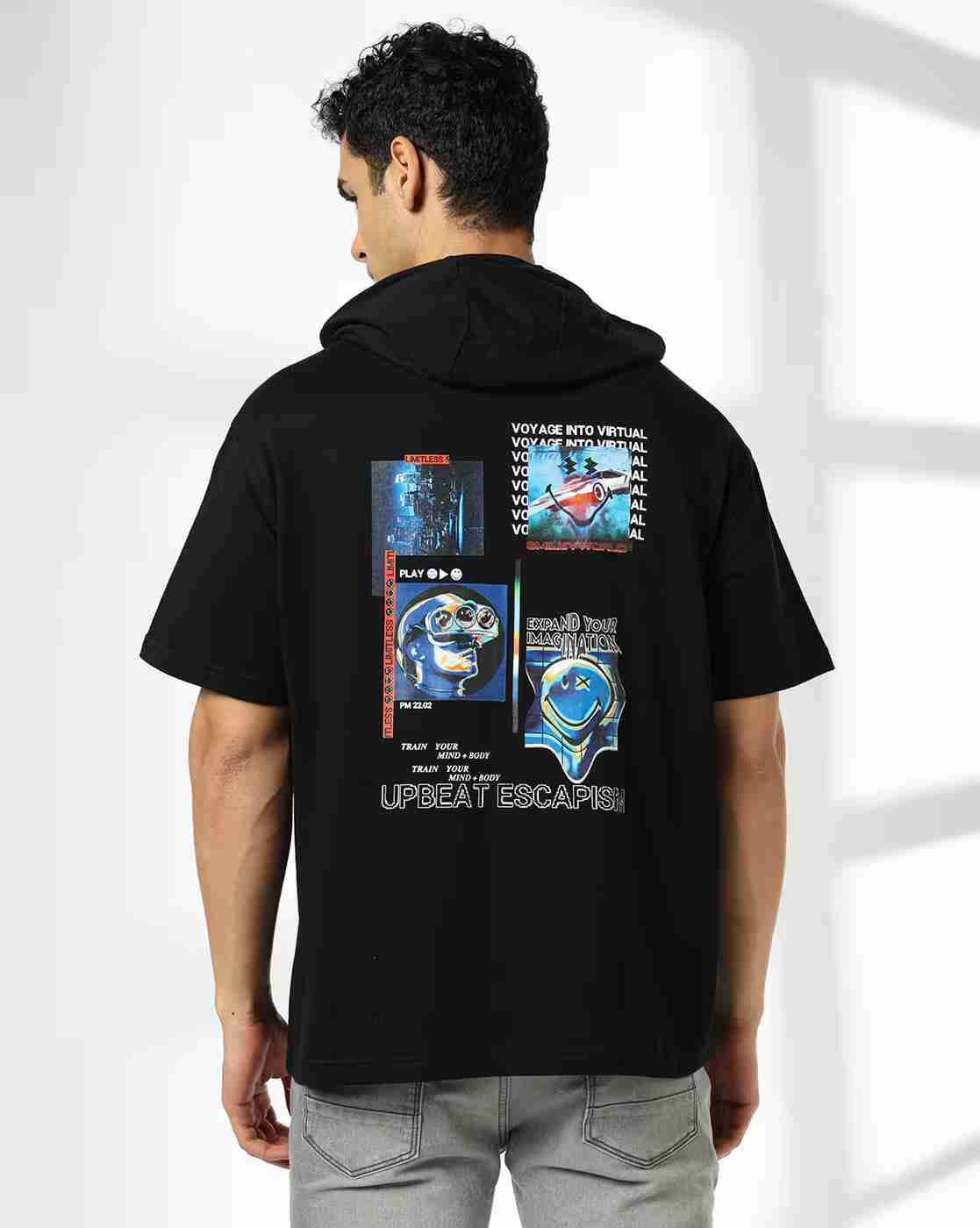 DNMX | Men Graphic Print Hooded T-Shirt|3