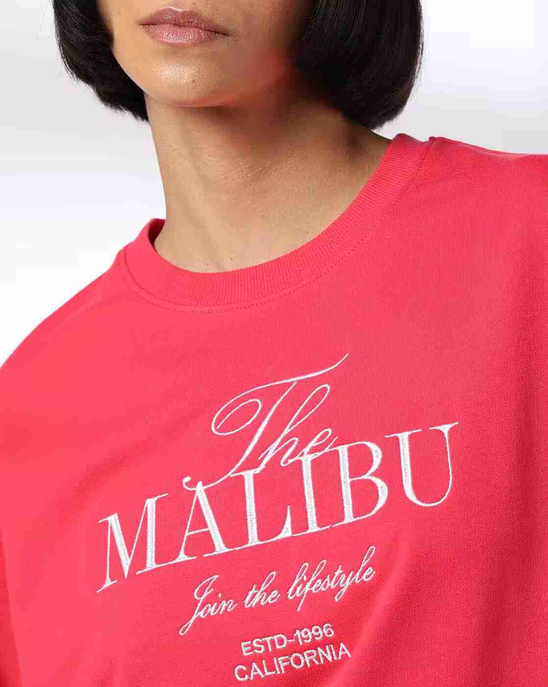 DNMX | Women Embroidered Boxy Fit Cotton Crew-Neck Sweatshirt|3