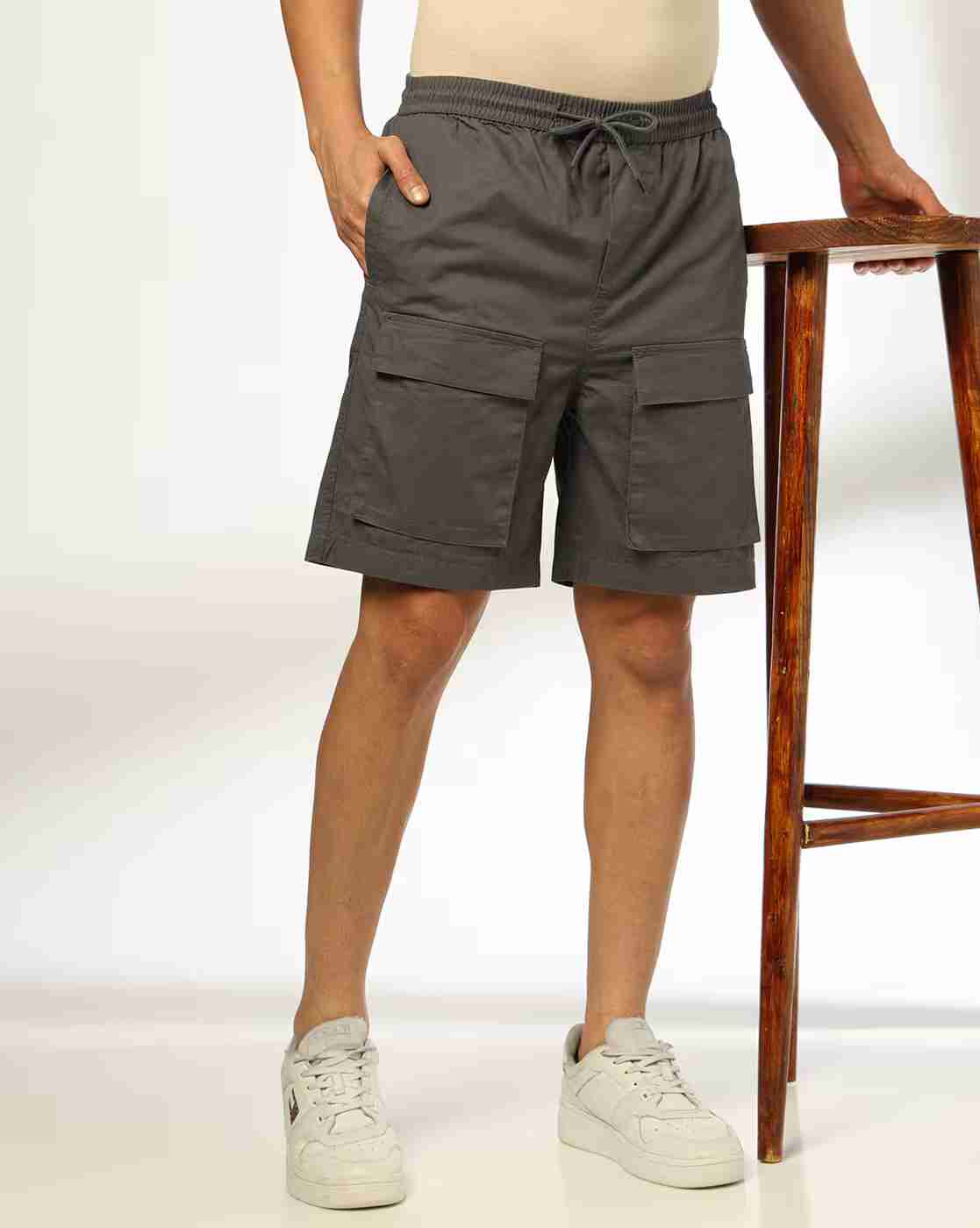 DNMX | Men Regular Fit Cargo Shorts|0
