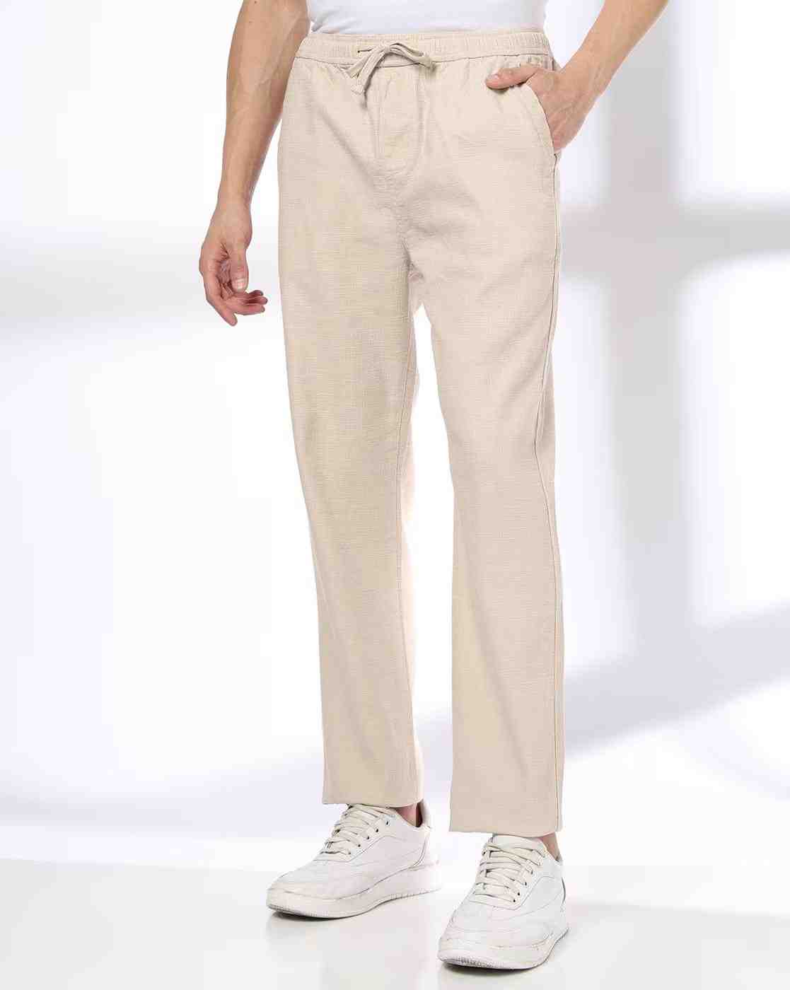 Men Regular Fit Chinos with Insert Pockets