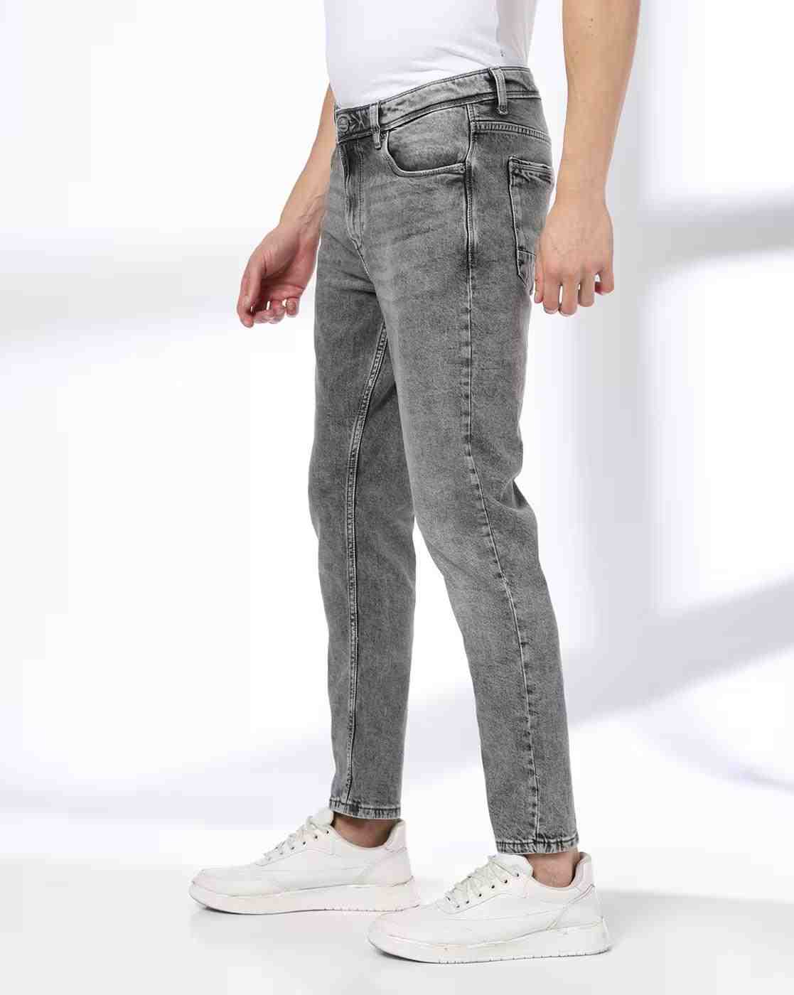 DNMX | Men Mid-Wash Slim Fit Jeans|1