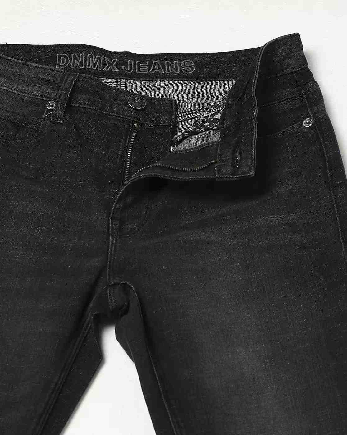 DNMX | Men Lightly Washed Skinny Fit Jeans|4