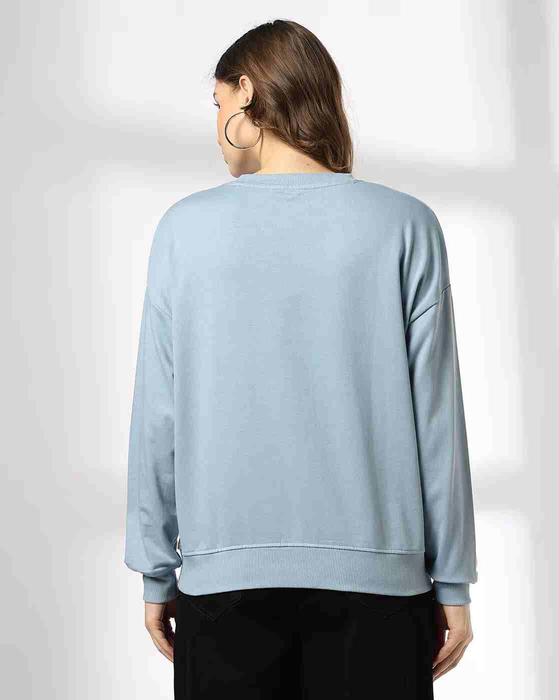 DNMX | Women Embroidered Boxy Fit Cotton Crew-Neck Sweatshirt|2