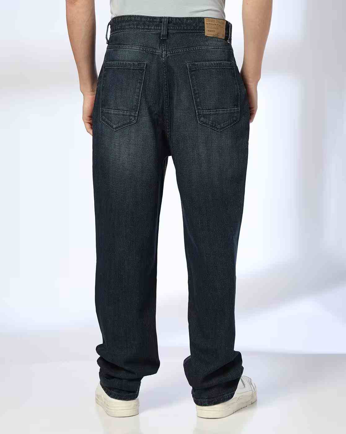 DNMX | Men Mid-Wash Relaxed Fit Jeans|2