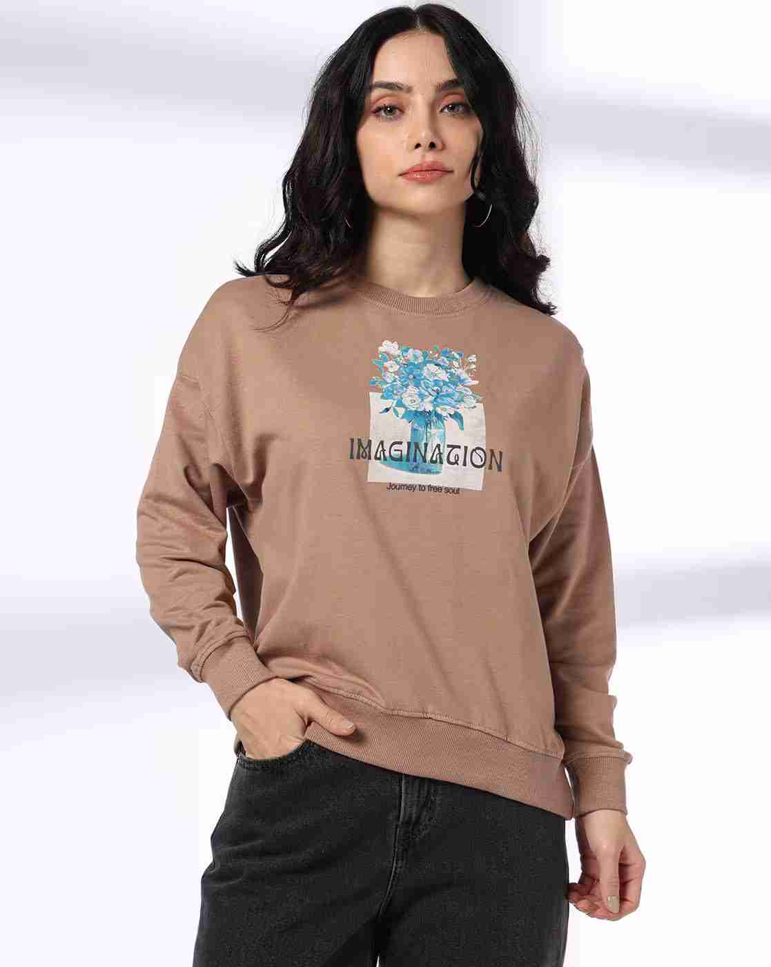 DNMX | Women Floral Print Boxy Fit Sweatshirt|0