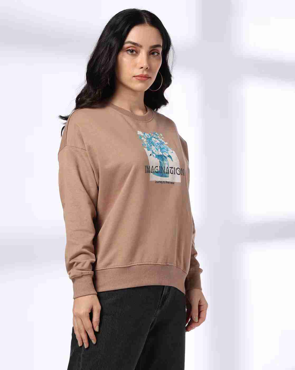DNMX | Women Floral Print Boxy Fit Sweatshirt|1