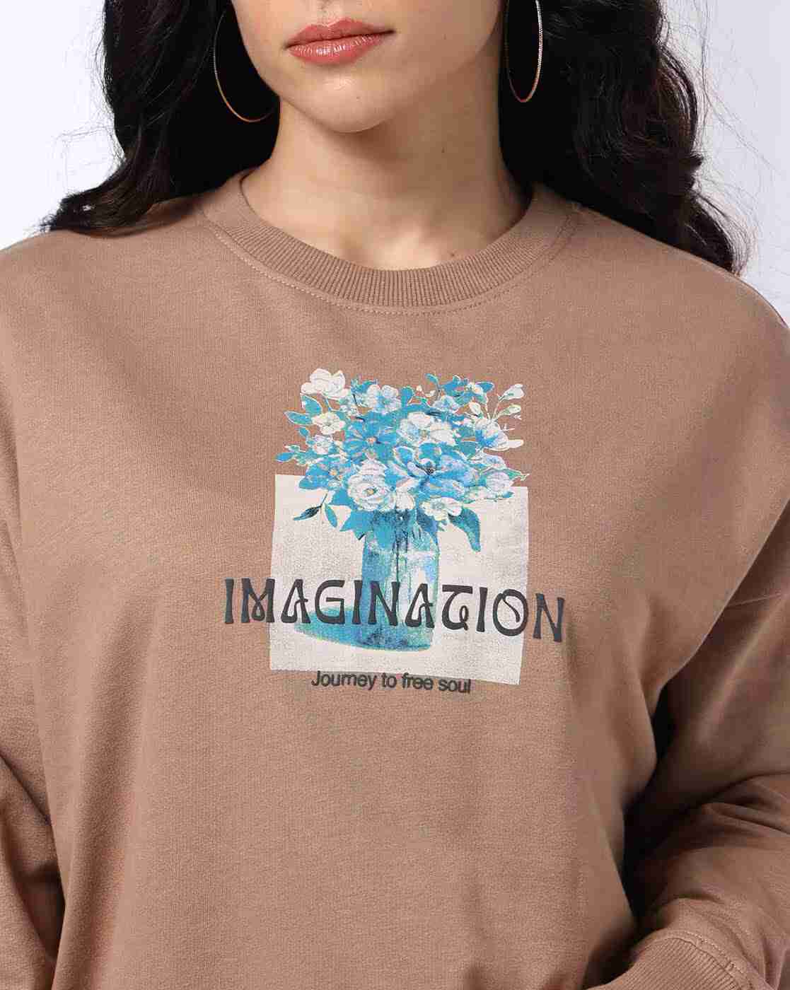 DNMX | Women Floral Print Boxy Fit Sweatshirt|3