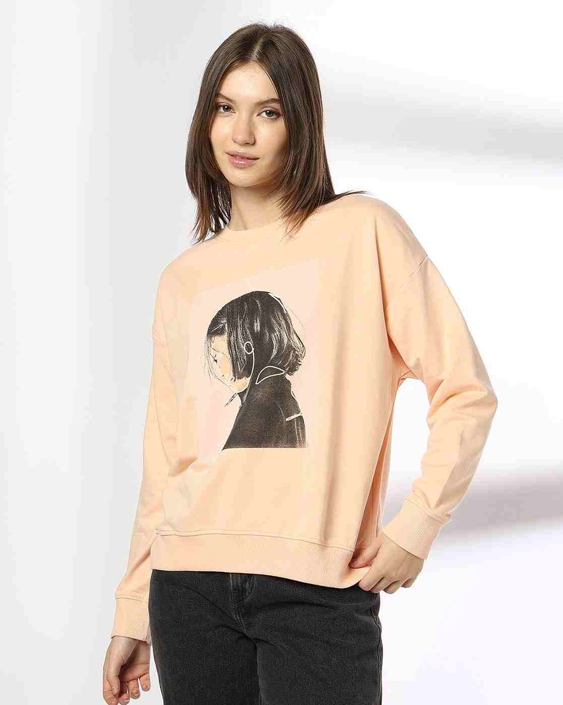 DNMX | Women Graphic Print Boxy Fit Sweatshirt|3