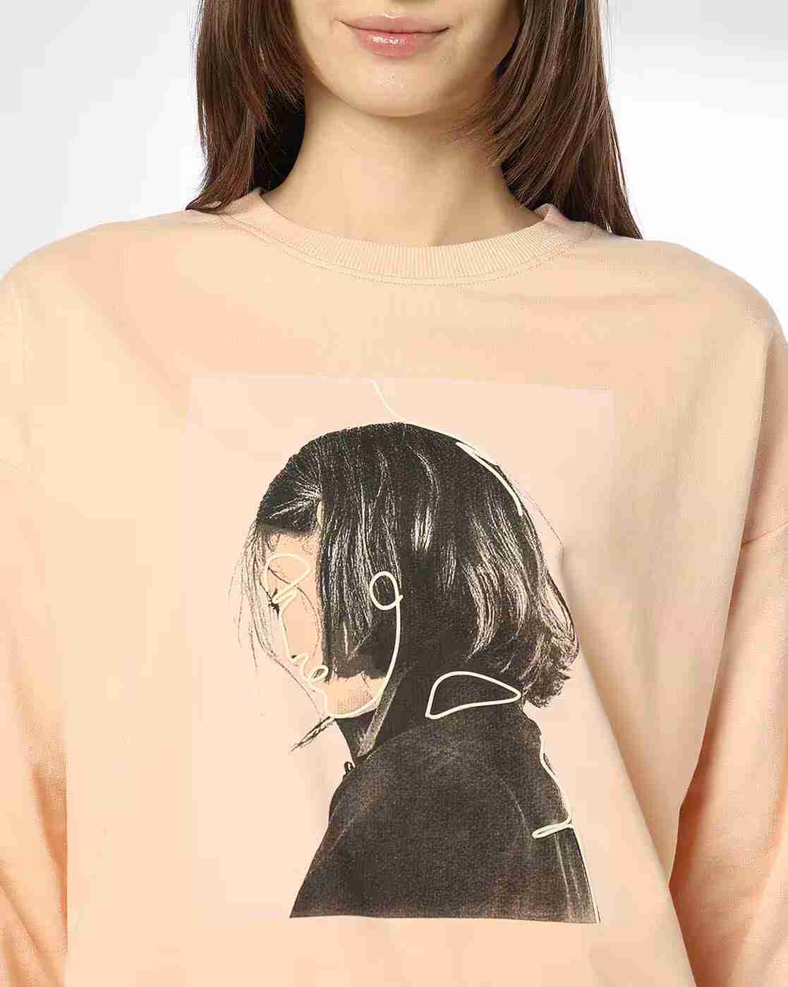 DNMX | Women Graphic Print Boxy Fit Sweatshirt|4