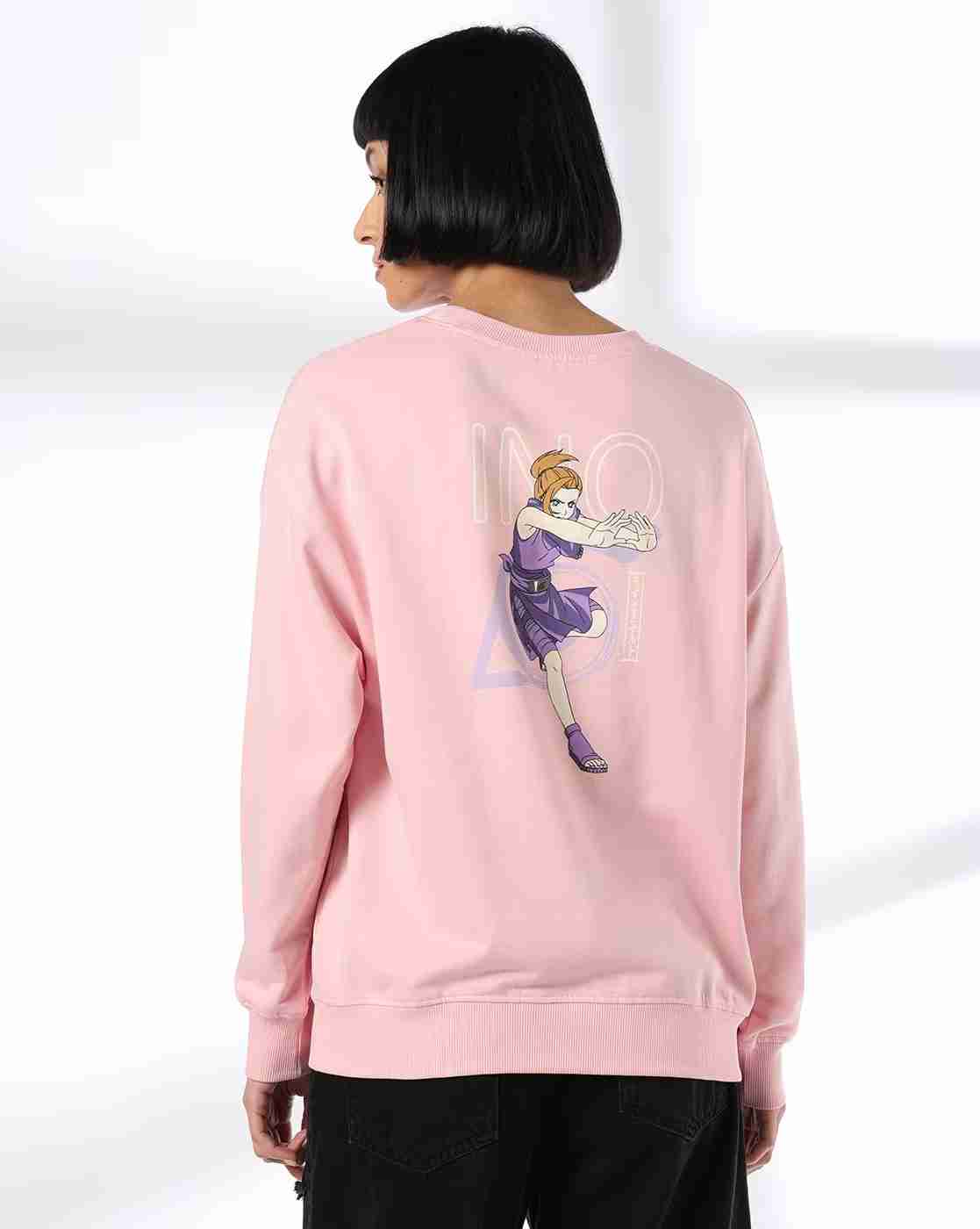 DNMX | Women Naruto Ino Print Boxy Fit Cotton Crew-Neck Sweatshirt|2