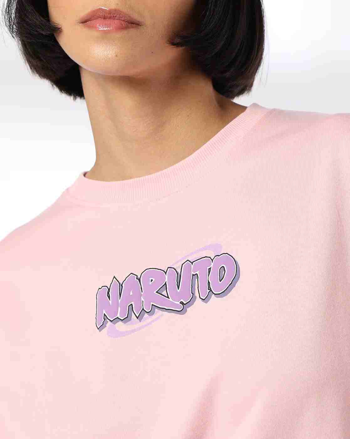 DNMX | Women Naruto Ino Print Boxy Fit Cotton Crew-Neck Sweatshirt|4