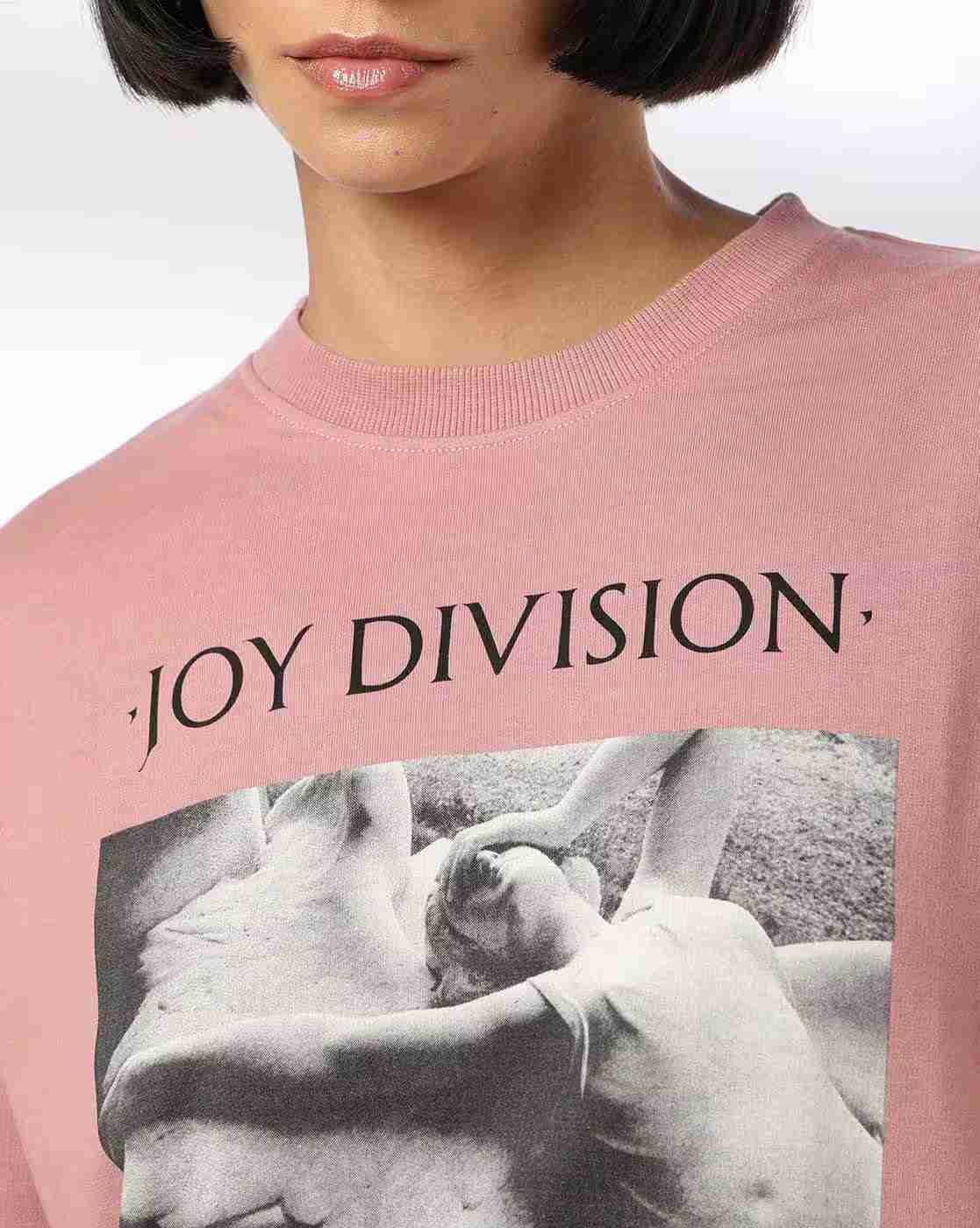 DNMX | Women Joy Division Print Boxy Fit Crew-Neck Sweatshirt|3