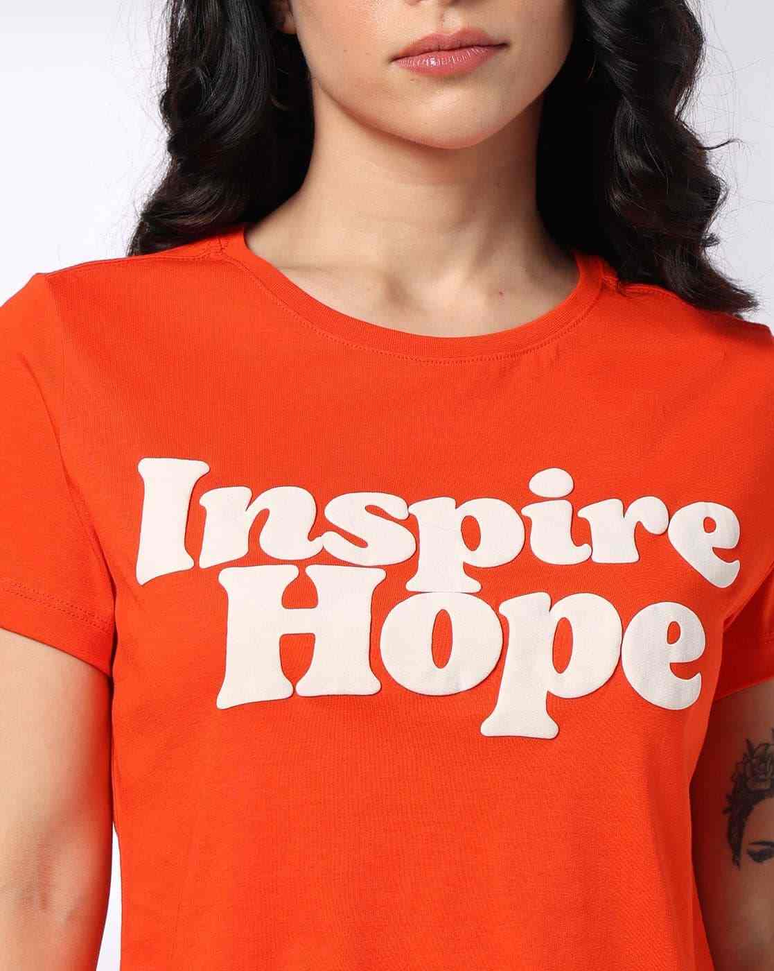 DNMX | Women Typographic Print Regular Fit Crew-Neck T-Shirt|3