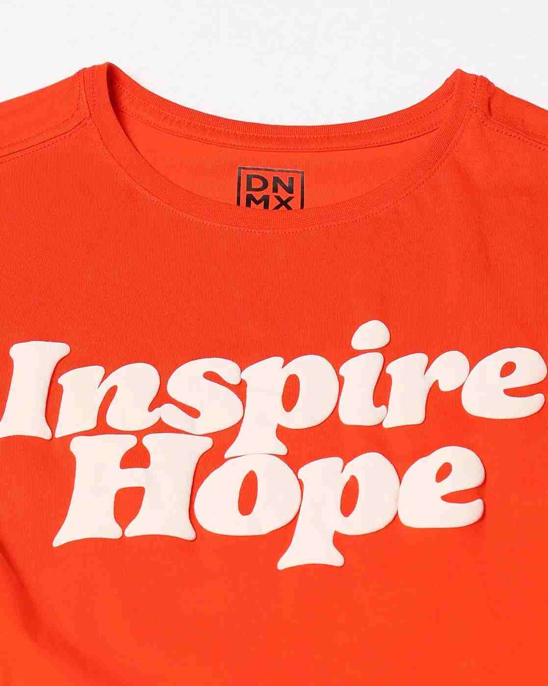 DNMX | Women Typographic Print Regular Fit Crew-Neck T-Shirt|4