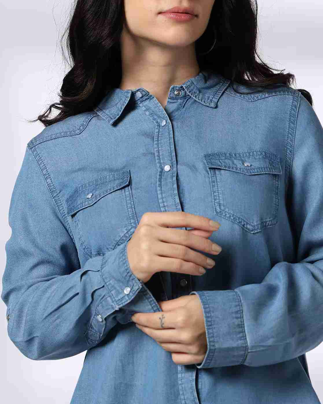 DNMX | Women Relaxed Fit Shirt with Flap Pockets|4