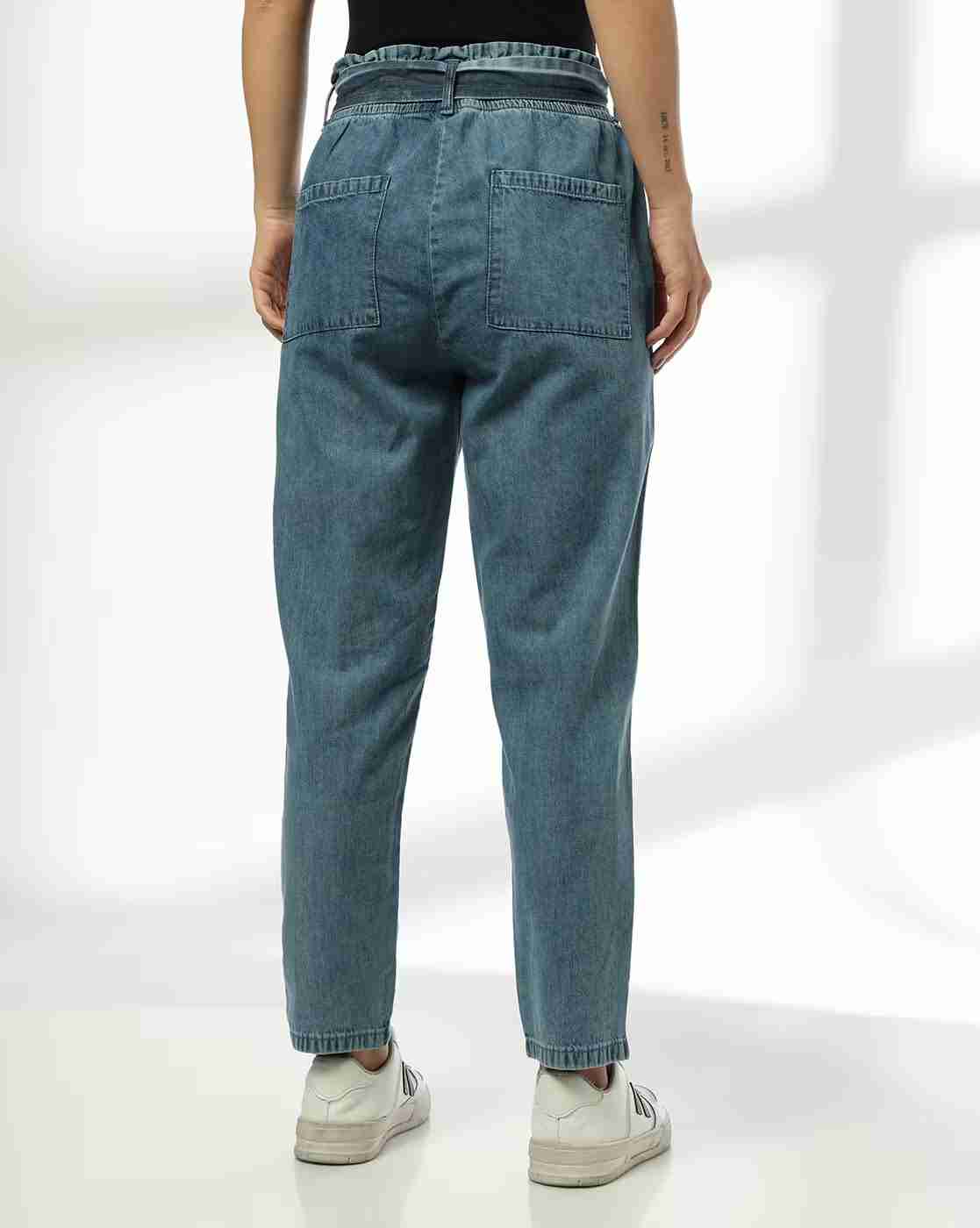 DNMX | Women Lightly Washed Relaxed Fit Ankle-Length Jeans|2