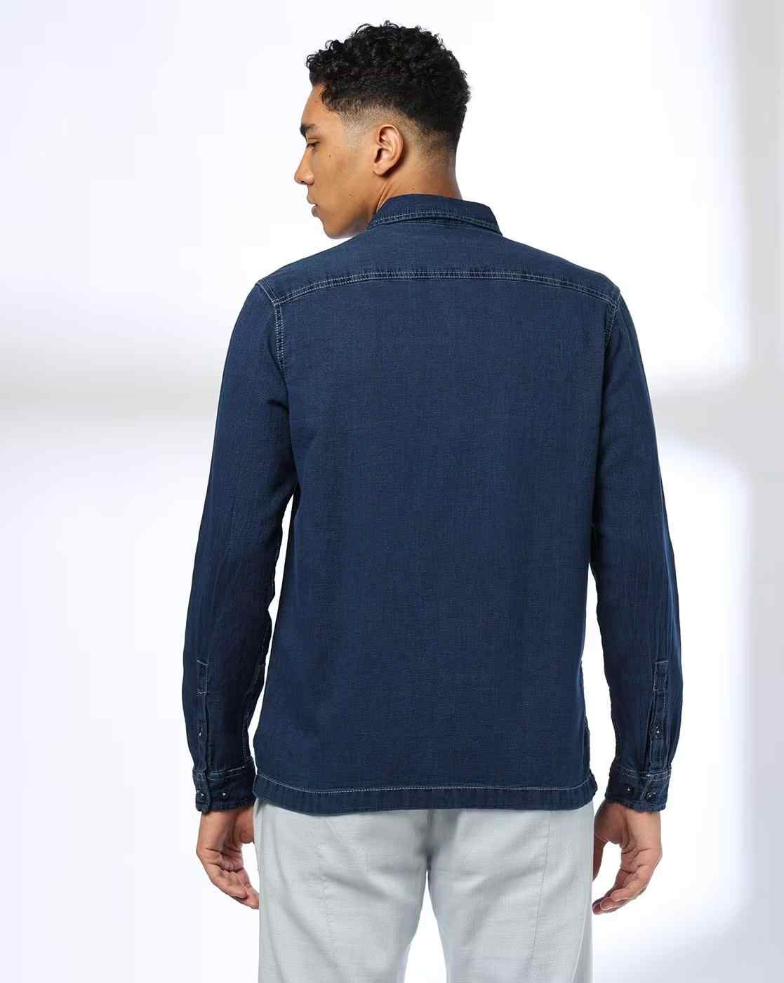DNMX | Men Regular Fit Shirt with Patch Pocket|2