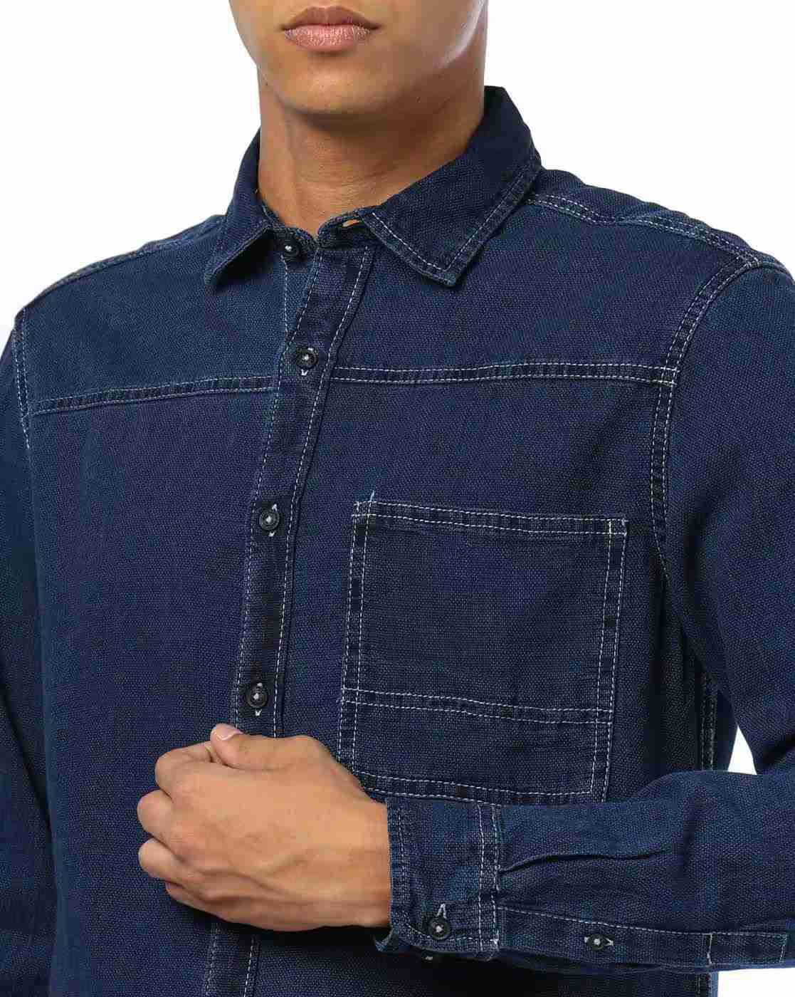 DNMX | Men Regular Fit Shirt with Patch Pocket|4