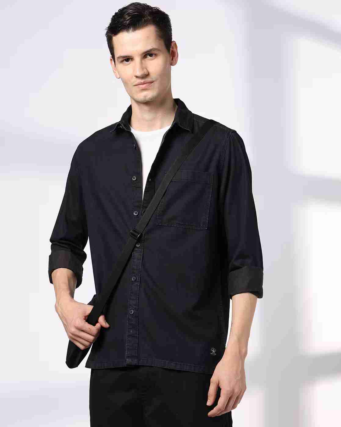 DNMX | Men Regular Fit Shirt with Patch Pocket|0