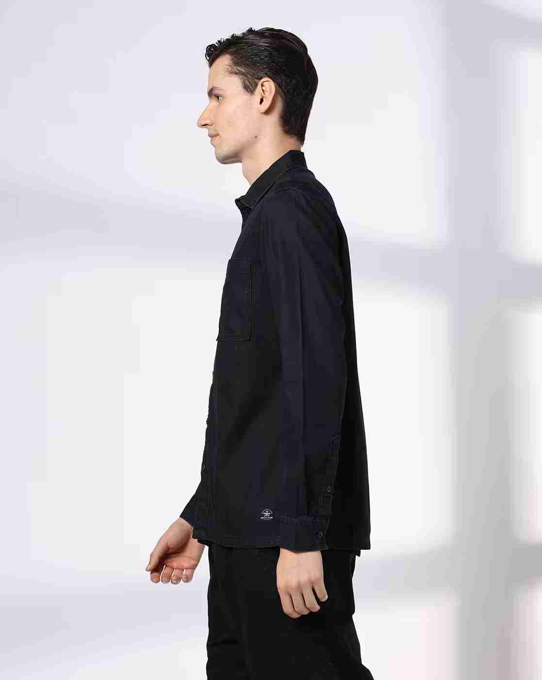 DNMX | Men Regular Fit Shirt with Patch Pocket|1