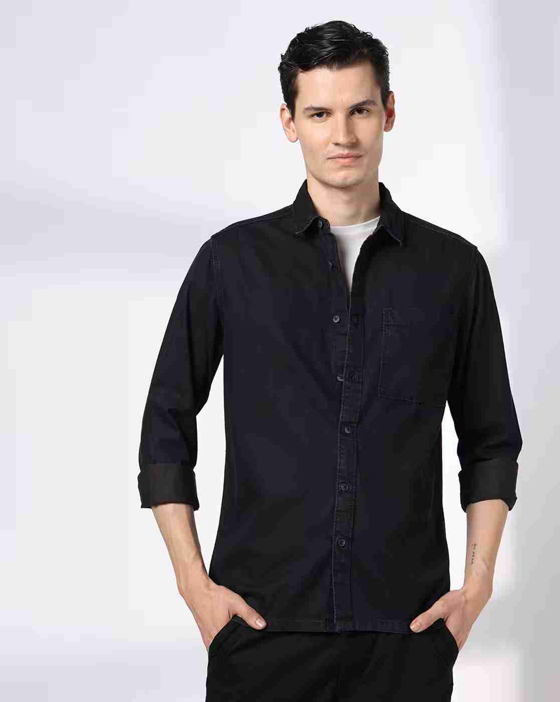 DNMX | Men Regular Fit Shirt with Patch Pocket|3