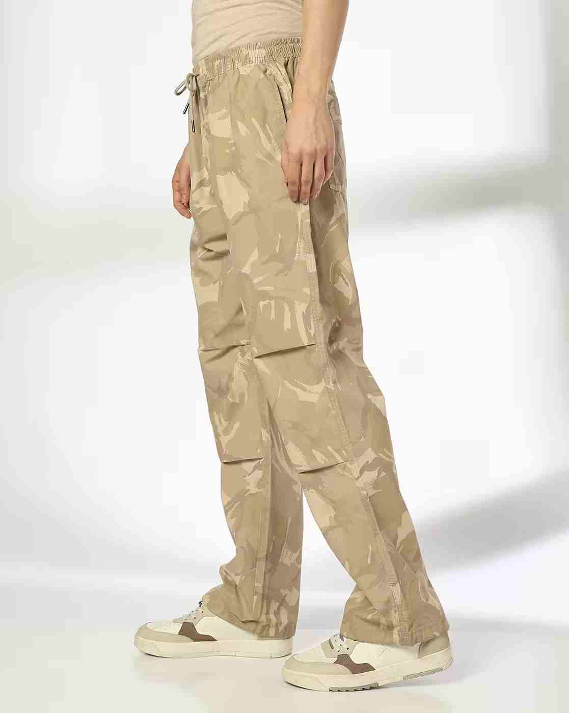 DNMX | Men Camouflage Print Relaxed Fit Flat-Front Pants