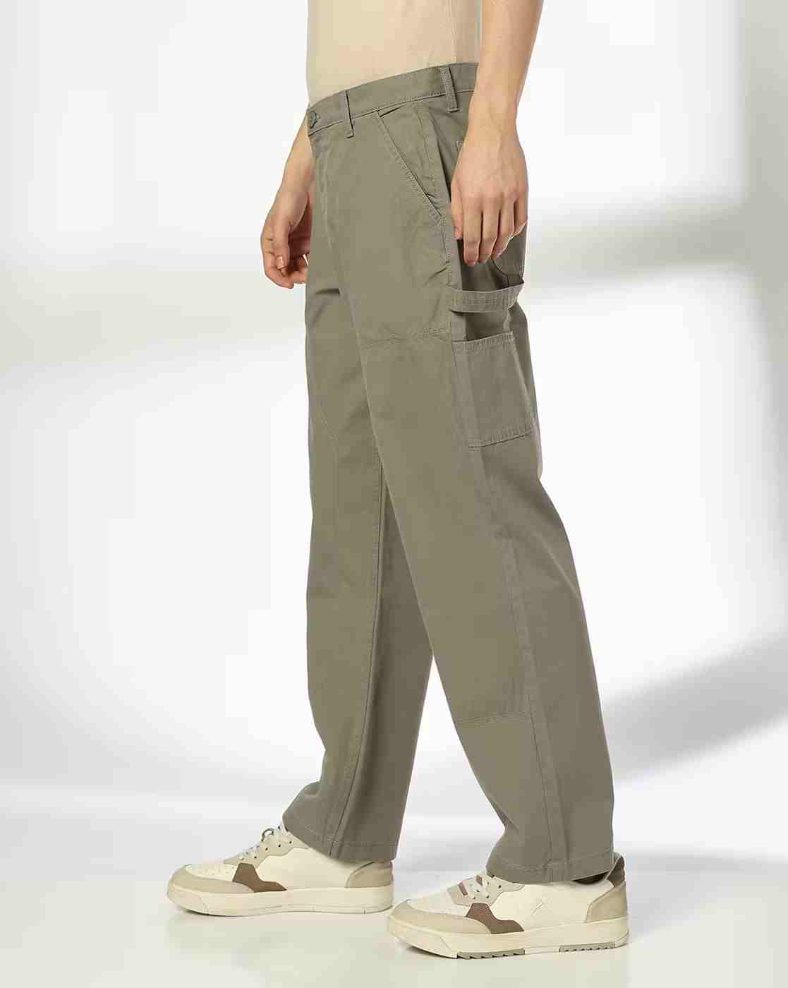 DNMX | Men Straight Fit Flat-Front Carpenter Pants