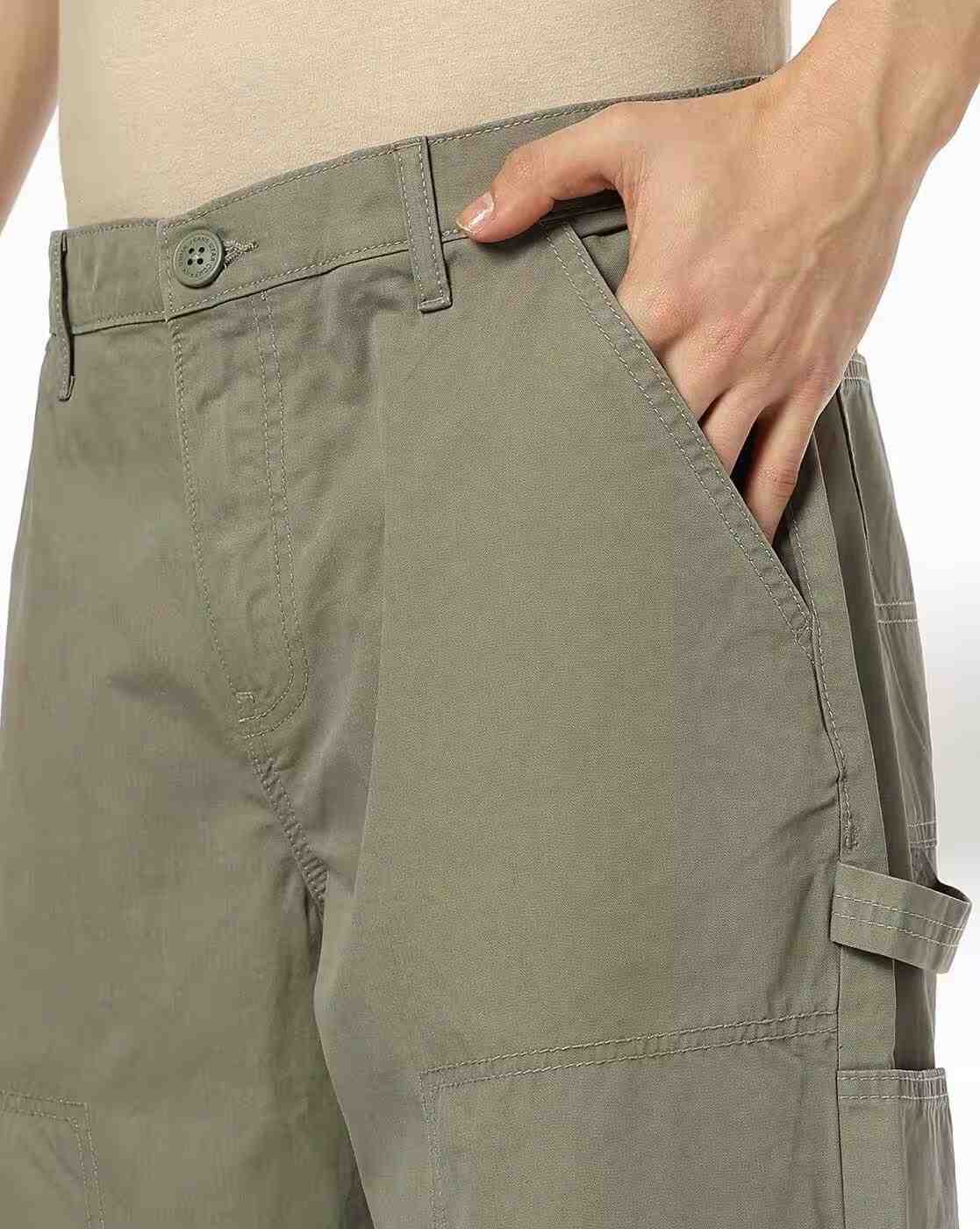 DNMX | Men Straight Fit Flat-Front Carpenter Pants|4