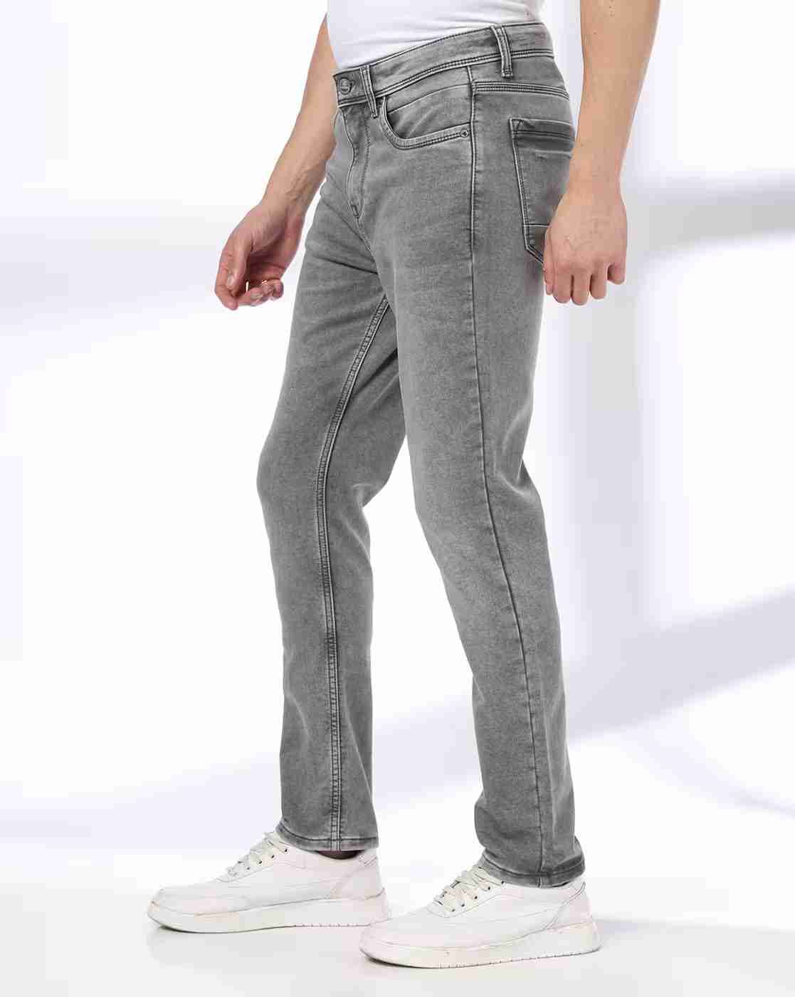 DNMX | Men Mid-Wash Slim Fit Jeans|1