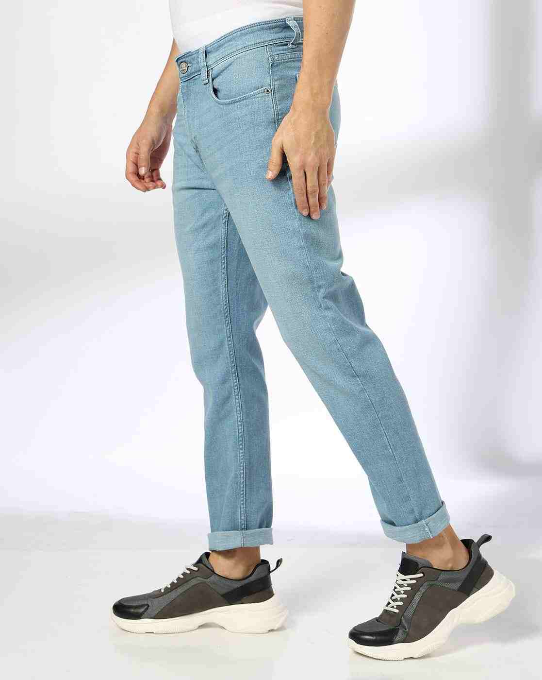 DNMX | Men Washed Slim Fit Jeans|1