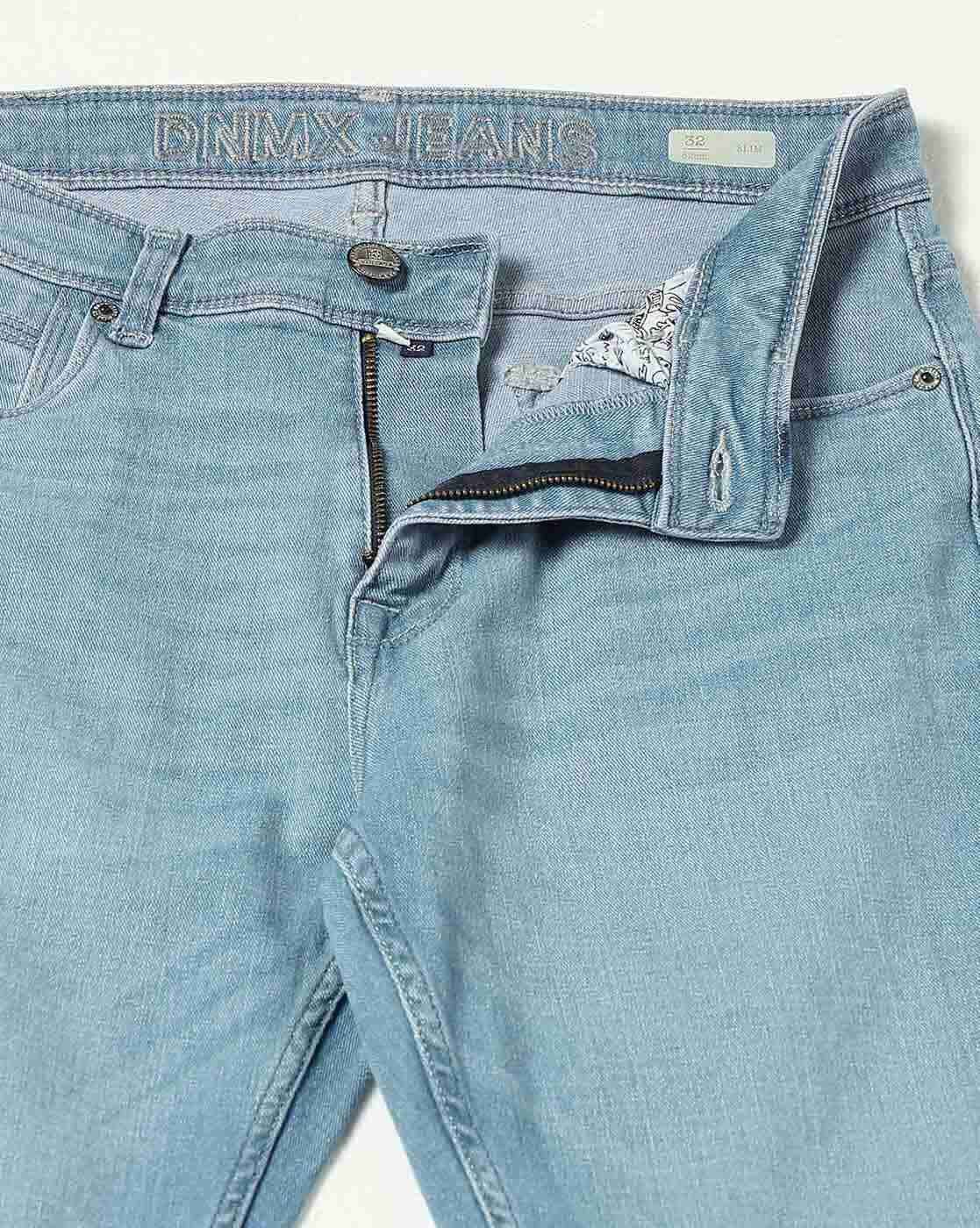 DNMX | Men Washed Slim Fit Jeans|4
