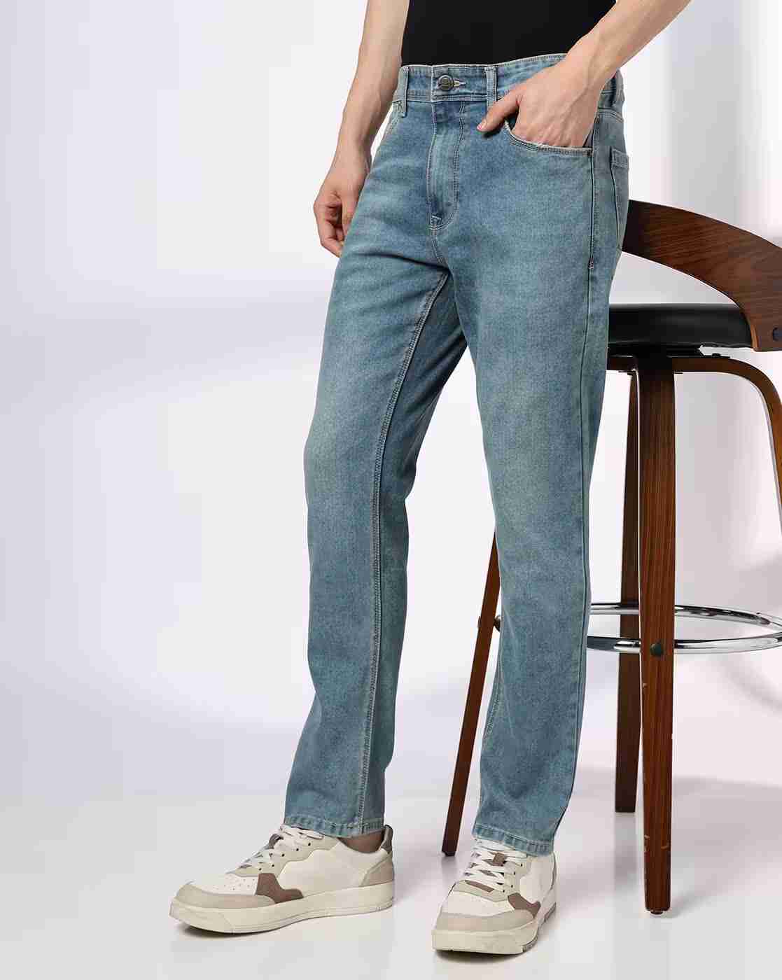 DNMX | Men Mid-Wash Slim Fit Jeans|0