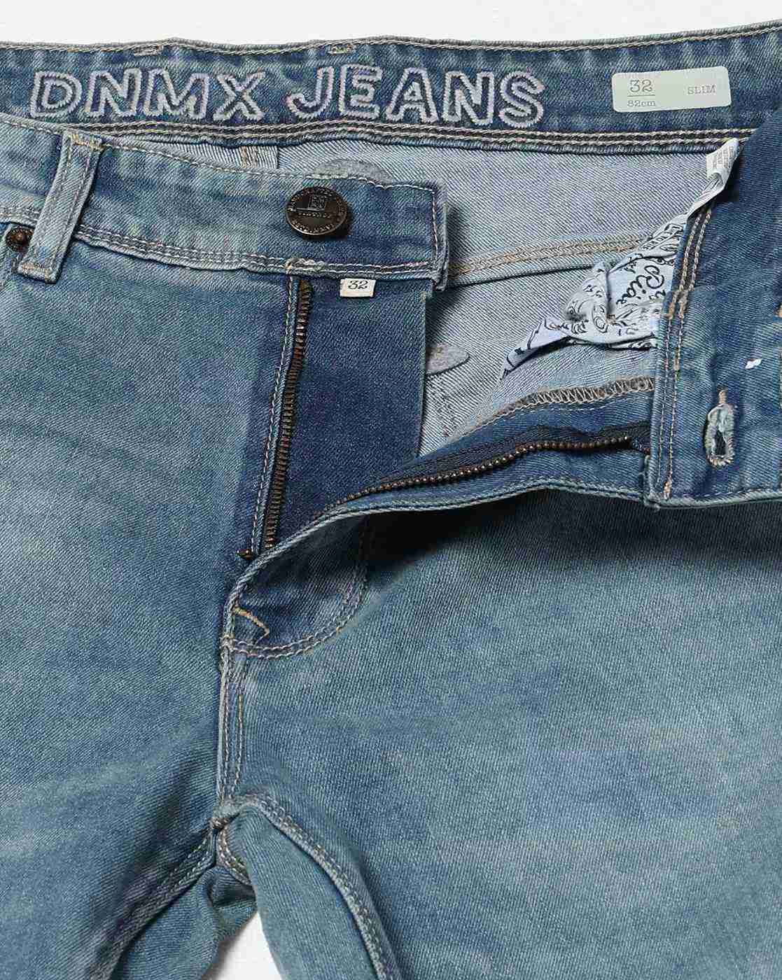 DNMX | Men Mid-Wash Slim Fit Jeans|5
