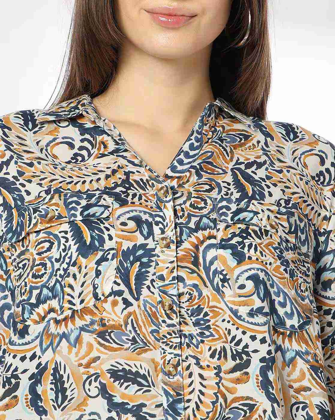 DNMX | Women Printed Relaxed Fit Shirt|3
