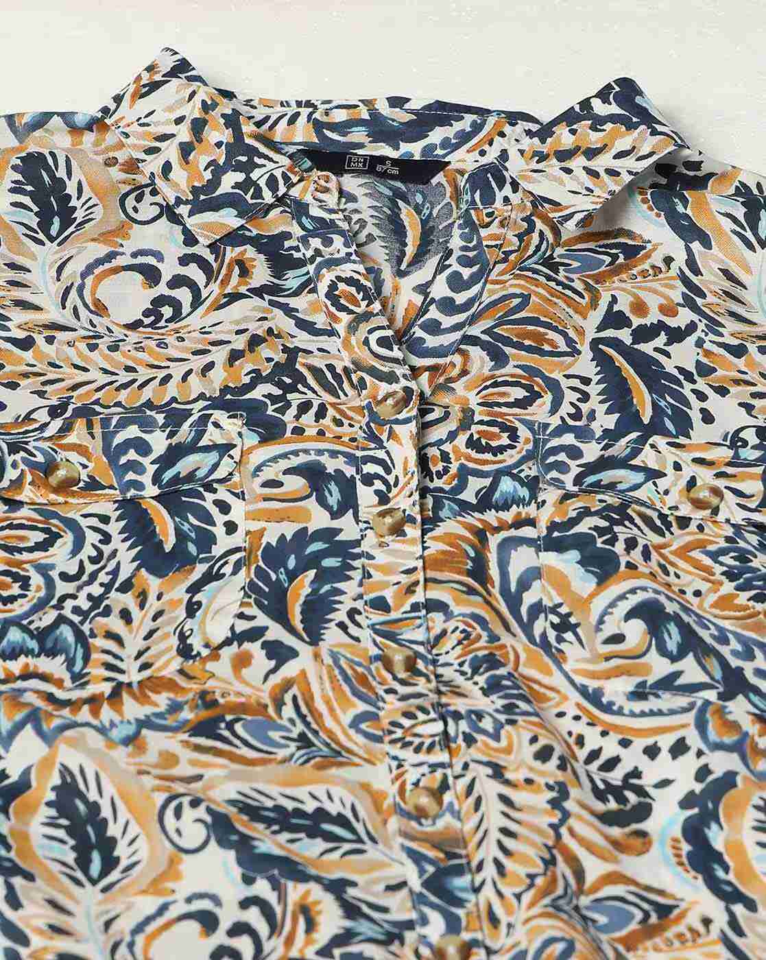 DNMX | Women Printed Relaxed Fit Shirt|4