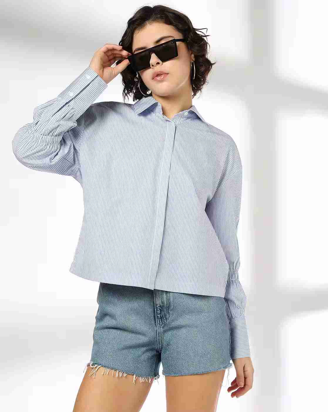 DNMX | Women Striped Relaxed Fit Shirt|0