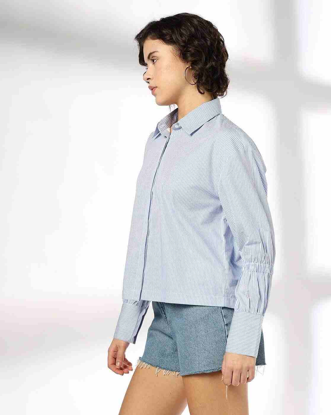 DNMX | Women Striped Relaxed Fit Shirt|1