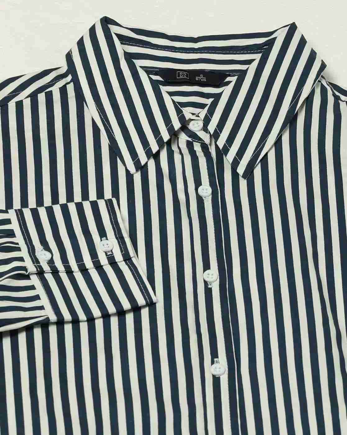 DNMX | Women Striped Relaxed Fit Cotton Shirt|5