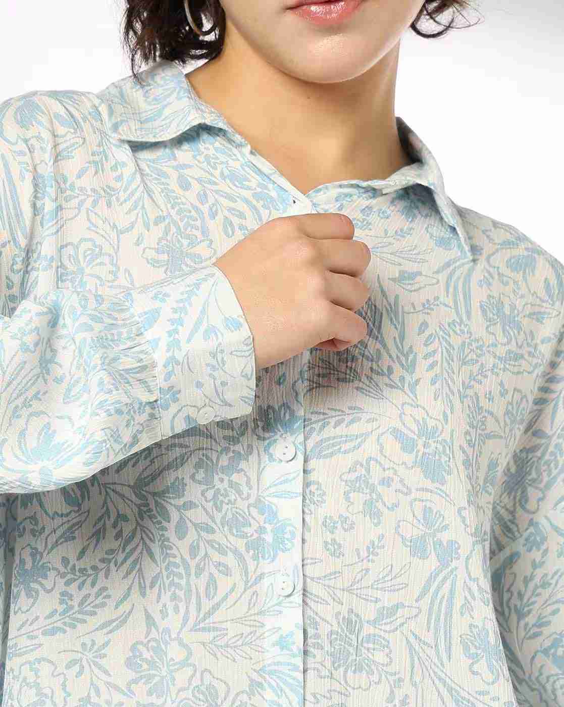 DNMX | Women Floral Print Relaxed Fit Shirt|3