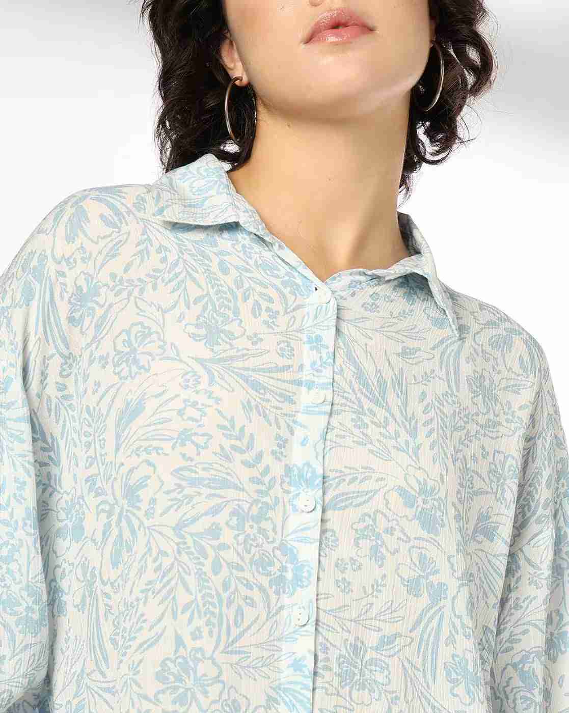 DNMX | Women Floral Print Relaxed Fit Shirt|4