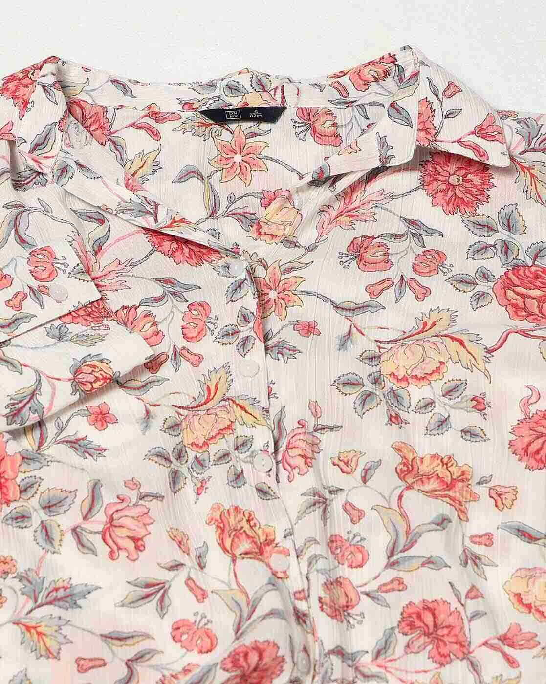 DNMX | Women Floral Print Relaxed Fit Shirt|4