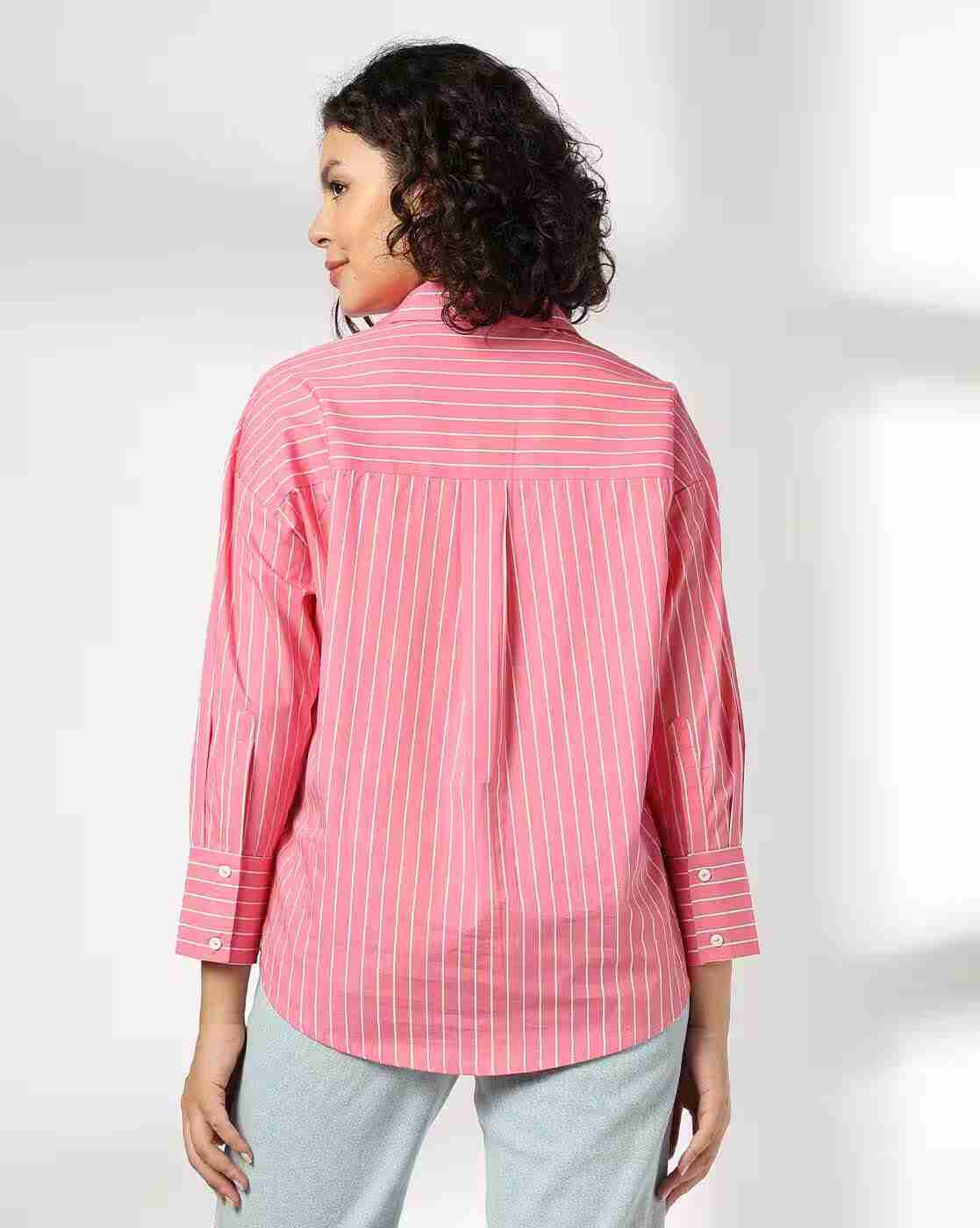 DNMX | Women Striped Relaxed Fit Shirt|3