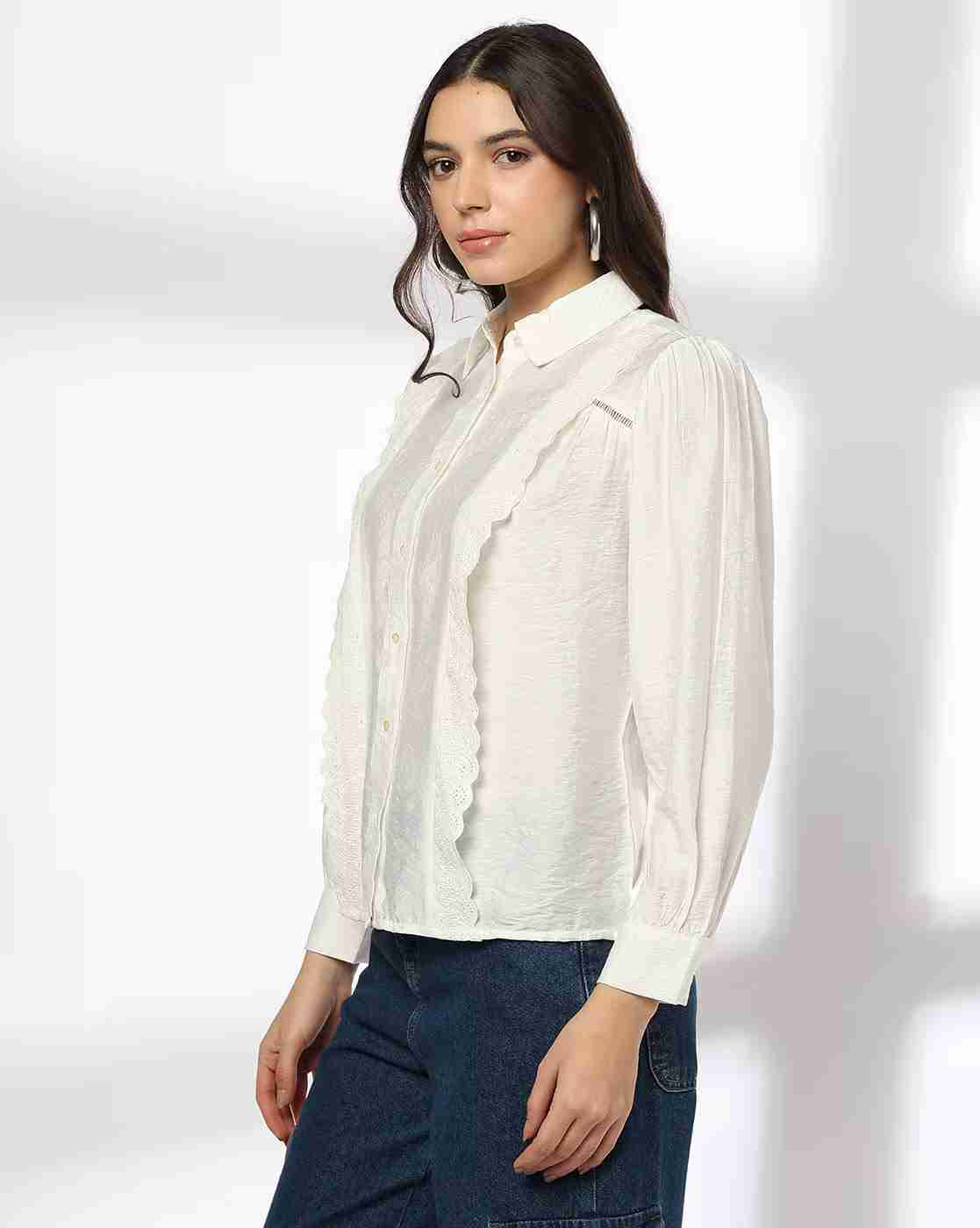 DNMX | Men Relaxed Fit Shirt with Puff Sleeves|1