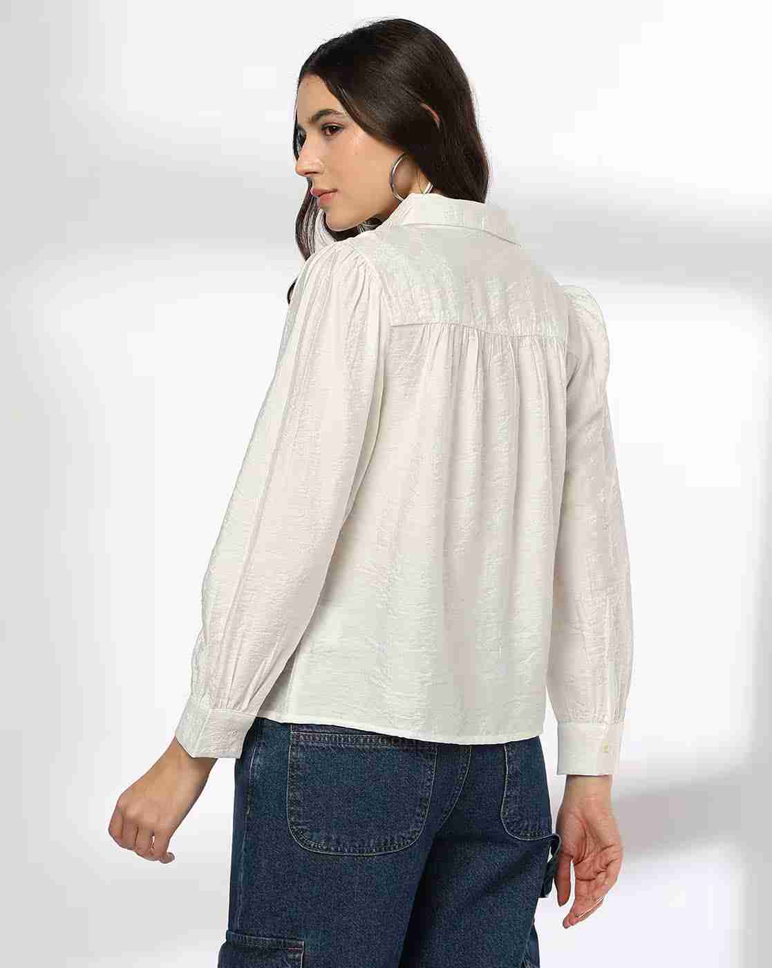 DNMX | Men Relaxed Fit Shirt with Puff Sleeves|2