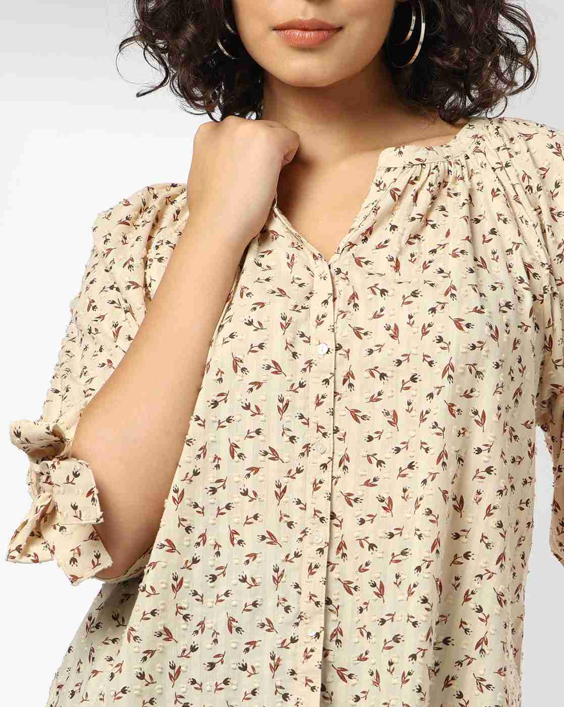 DNMX | Women Floral Print Relaxed Fit Top|3