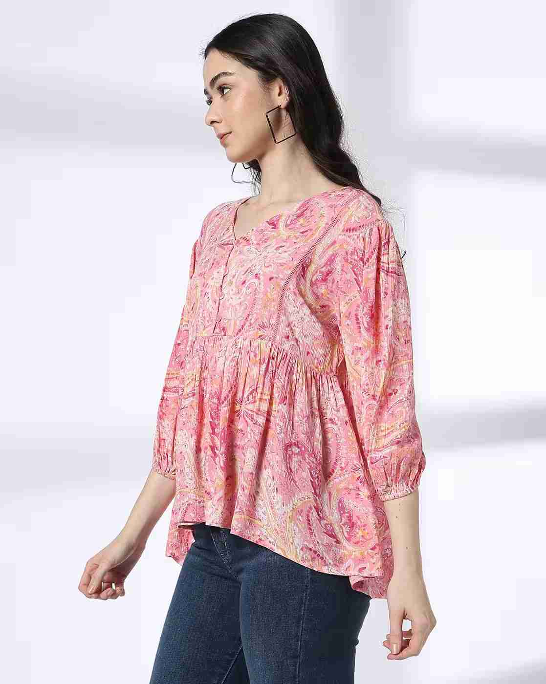 DNMX | Women Printed Regular Fit Peplum Top